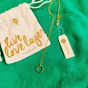 NWT 18k Yellow Gold Plated Hammered Ring Necklace